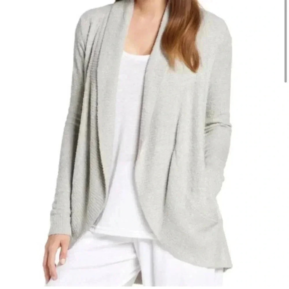 Barefoot Dreams Cozy Chic Lite Size XS/S Sweater Cardigan Pewter Pearl - Picture 1 of 9